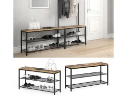 Banco para zapatos madera antigua 100x30x51.5 fyrk