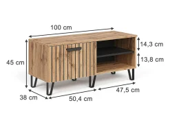 Banco para zapatos roble wotan 100x38x45 amber