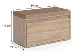 Banco para zapatos sonoma 80x39x45 iker