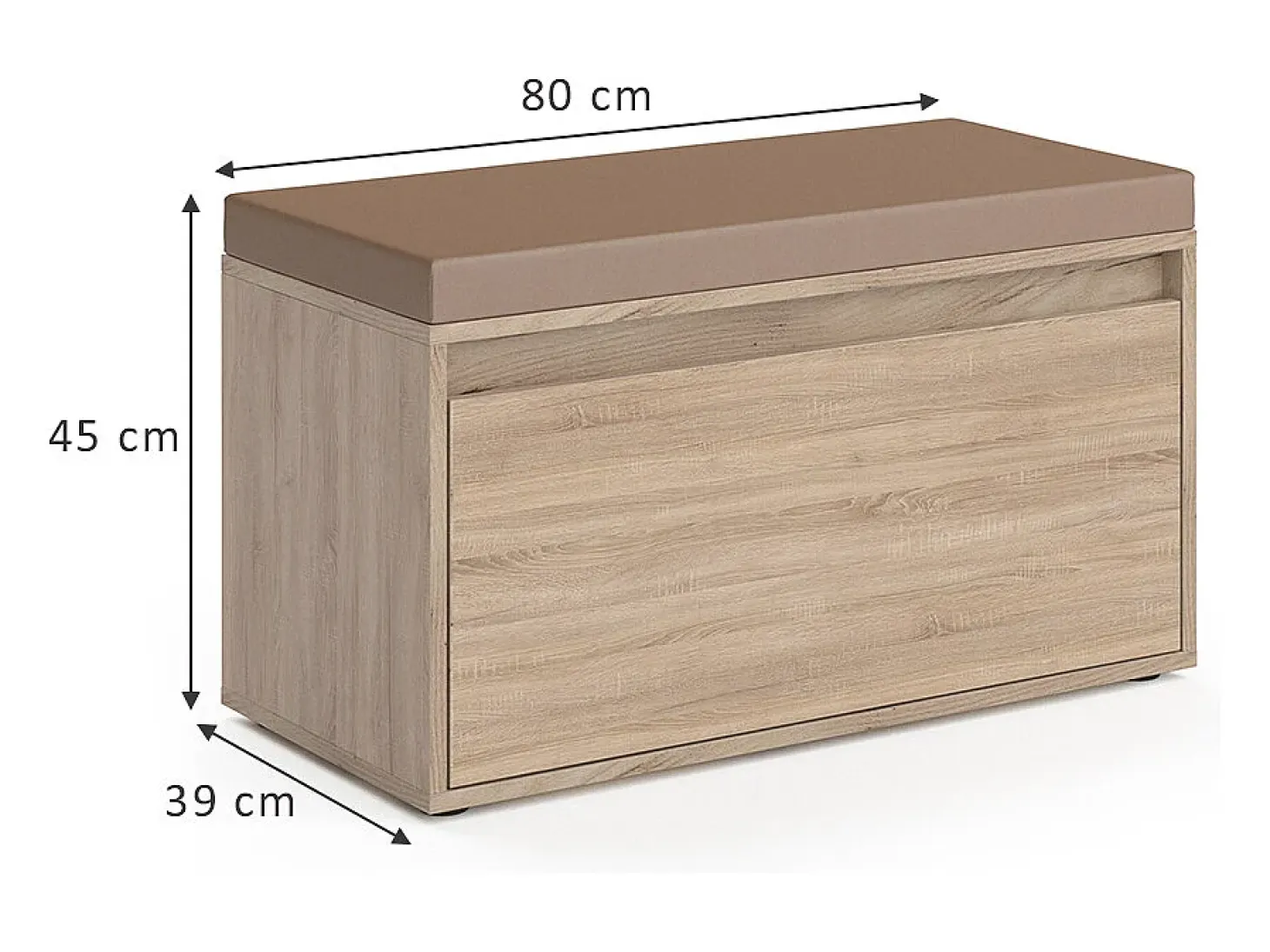Banco para zapatos sonoma 80x39x45 iker