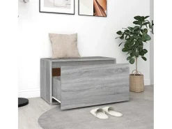 Banco pasillo madera contrachapada gris Sonoma 80x40x45 cm ES320813
