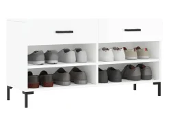 Banco zapatero blanco brillo 102x35x55 cm madera de ingeniería