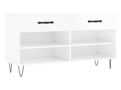Banco zapatero blanco brillo 102x35x55 cm madera de ingeniería
