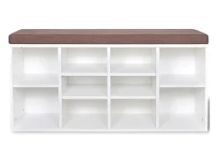 Banco zapatero blanco con 10 compartimentos