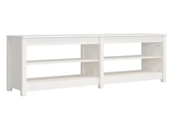 Banco zapatero blanco 160x36,5x50 cm Madera maciza de pino