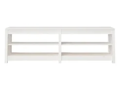 Banco zapatero blanco 160x36,5x50 cm Madera maciza de pino