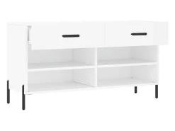 Banco zapatero blanco 102x35x55 cm madera de ingeniería