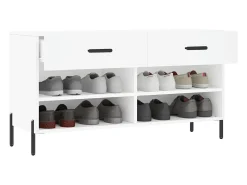Banco zapatero blanco 102x35x55 cm madera de ingeniería
