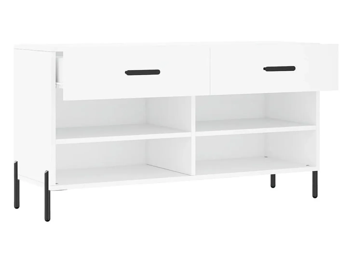 Banco zapatero blanco 102x35x55 cm madera de ingeniería