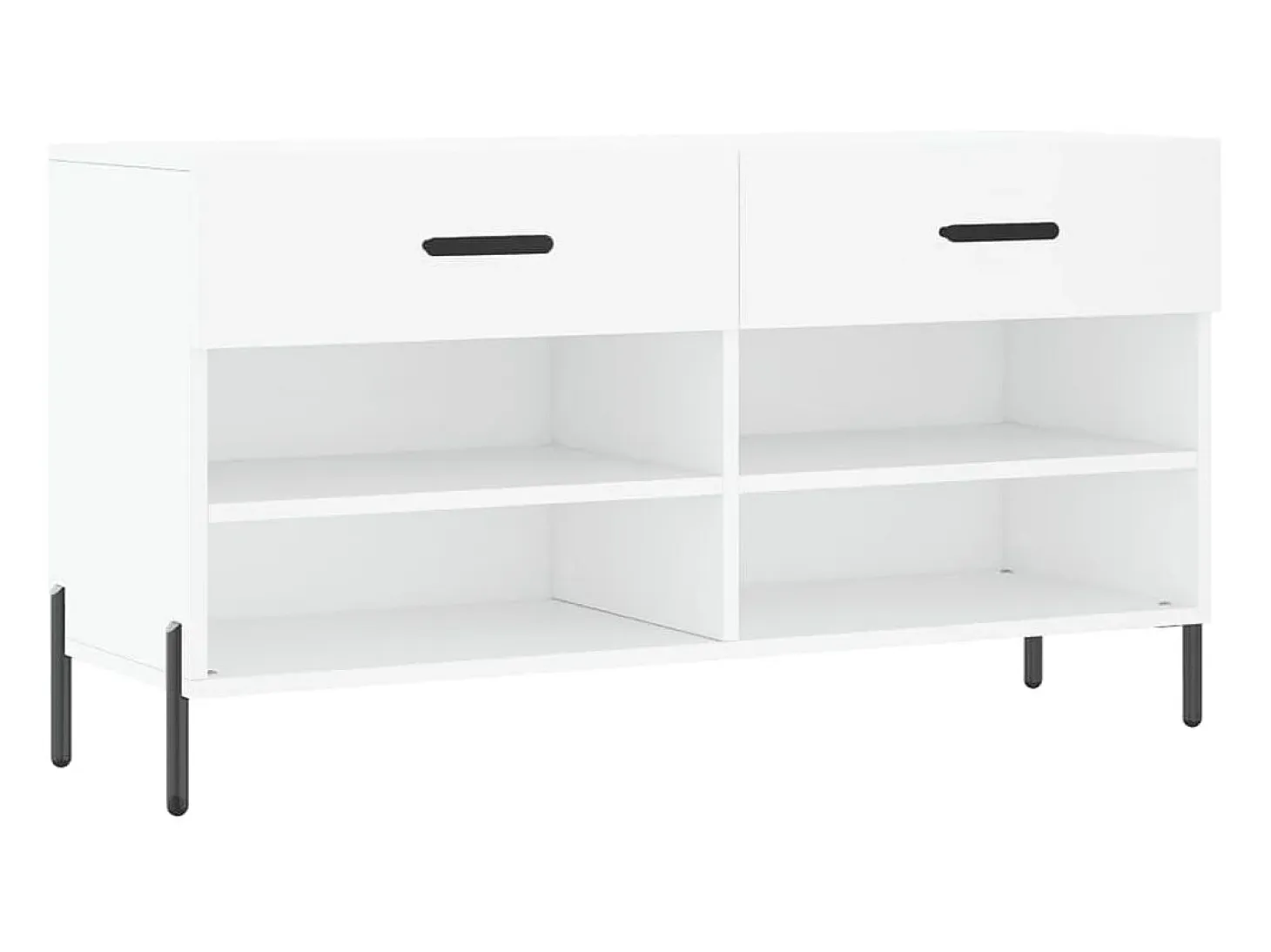 Banco zapatero blanco 102x35x55 cm madera de ingeniería