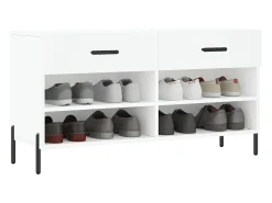 Banco zapatero blanco 102x35x55 cm madera de ingeniería