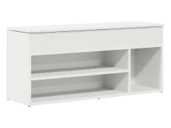 Banco zapatero blanco 102x30,5x45 cm madera de ingeniería