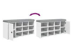Banco zapatero blanco 102x32x50 cm madera de ingeniería
