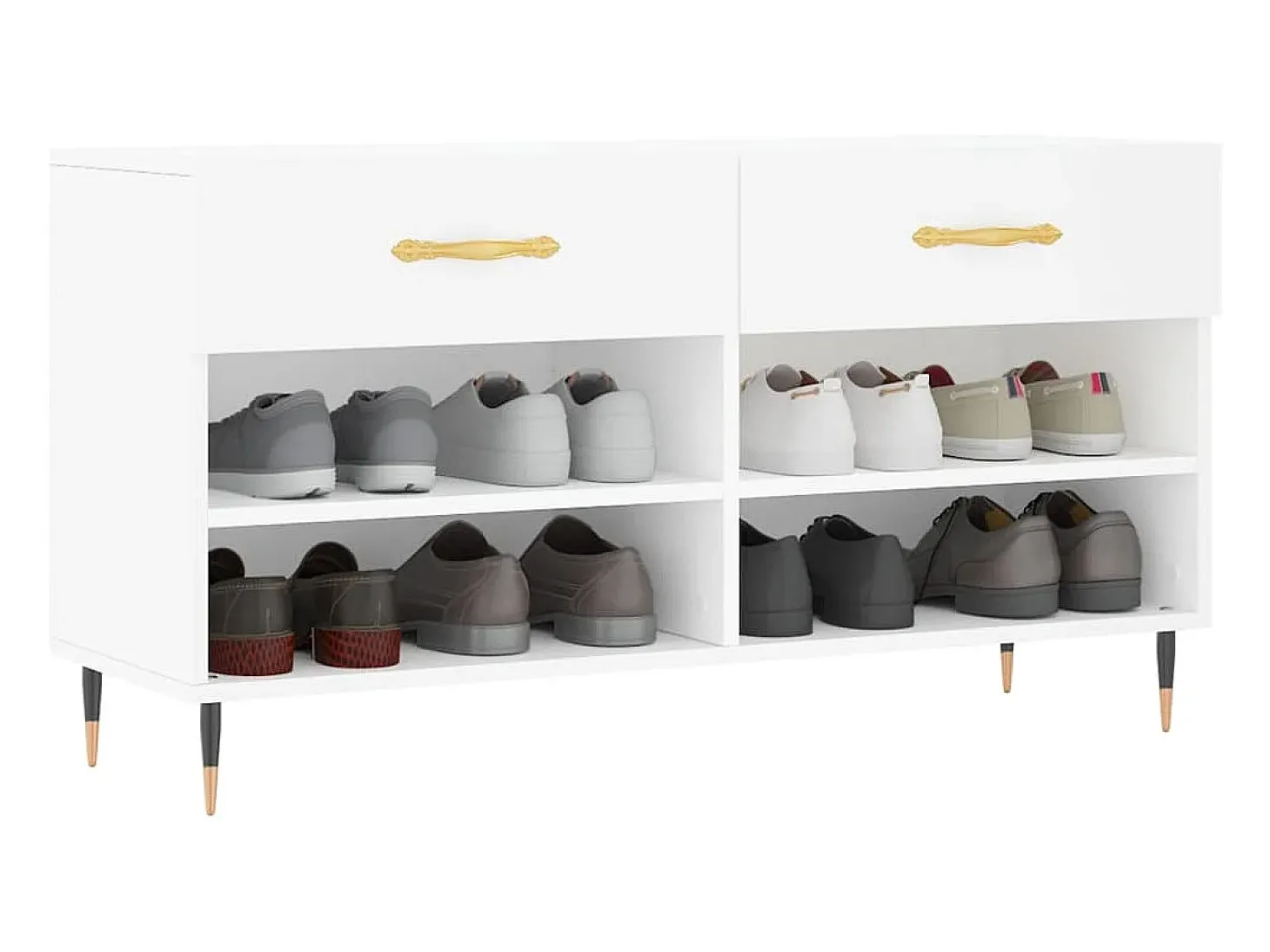 Banco zapatero blanco 102x35x55 cm madera de ingeniería