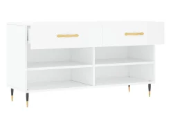 Banco zapatero blanco 102x35x55 cm madera de ingeniería