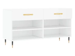 Banco zapatero blanco 102x35x55 cm madera de ingeniería