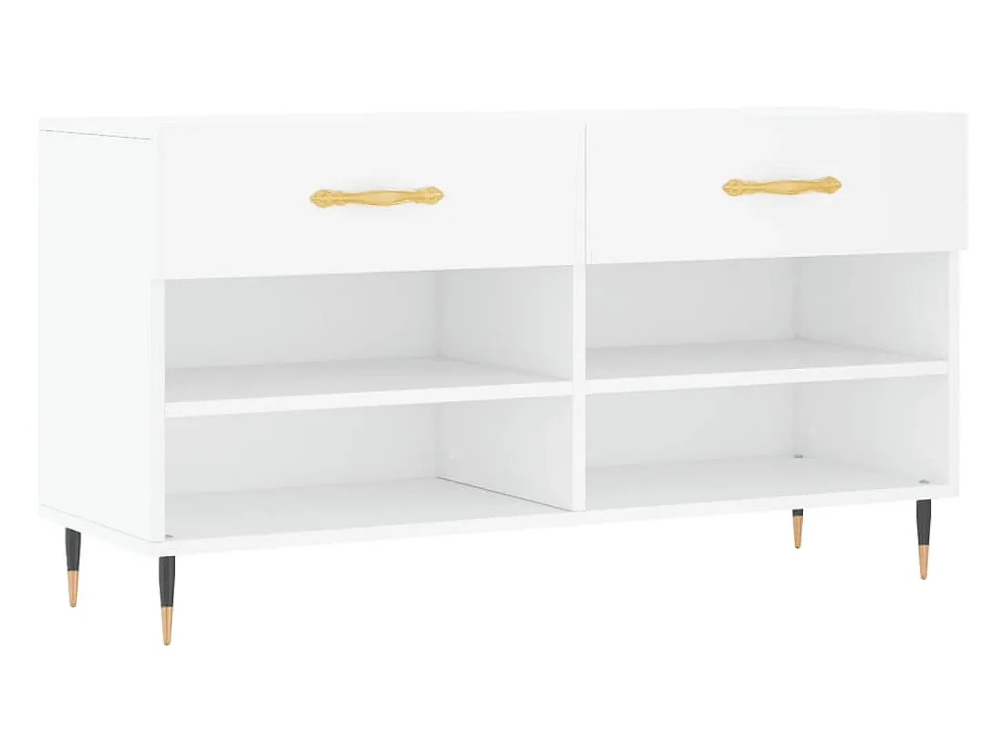 Banco zapatero blanco 102x35x55 cm madera de ingeniería