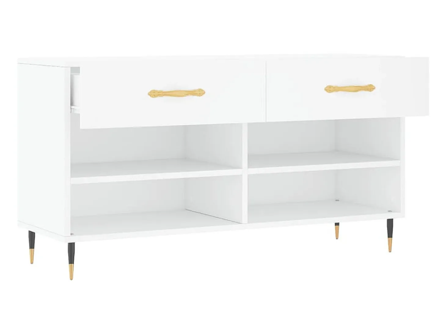 Banco zapatero blanco 102x35x55 cm madera de ingeniería