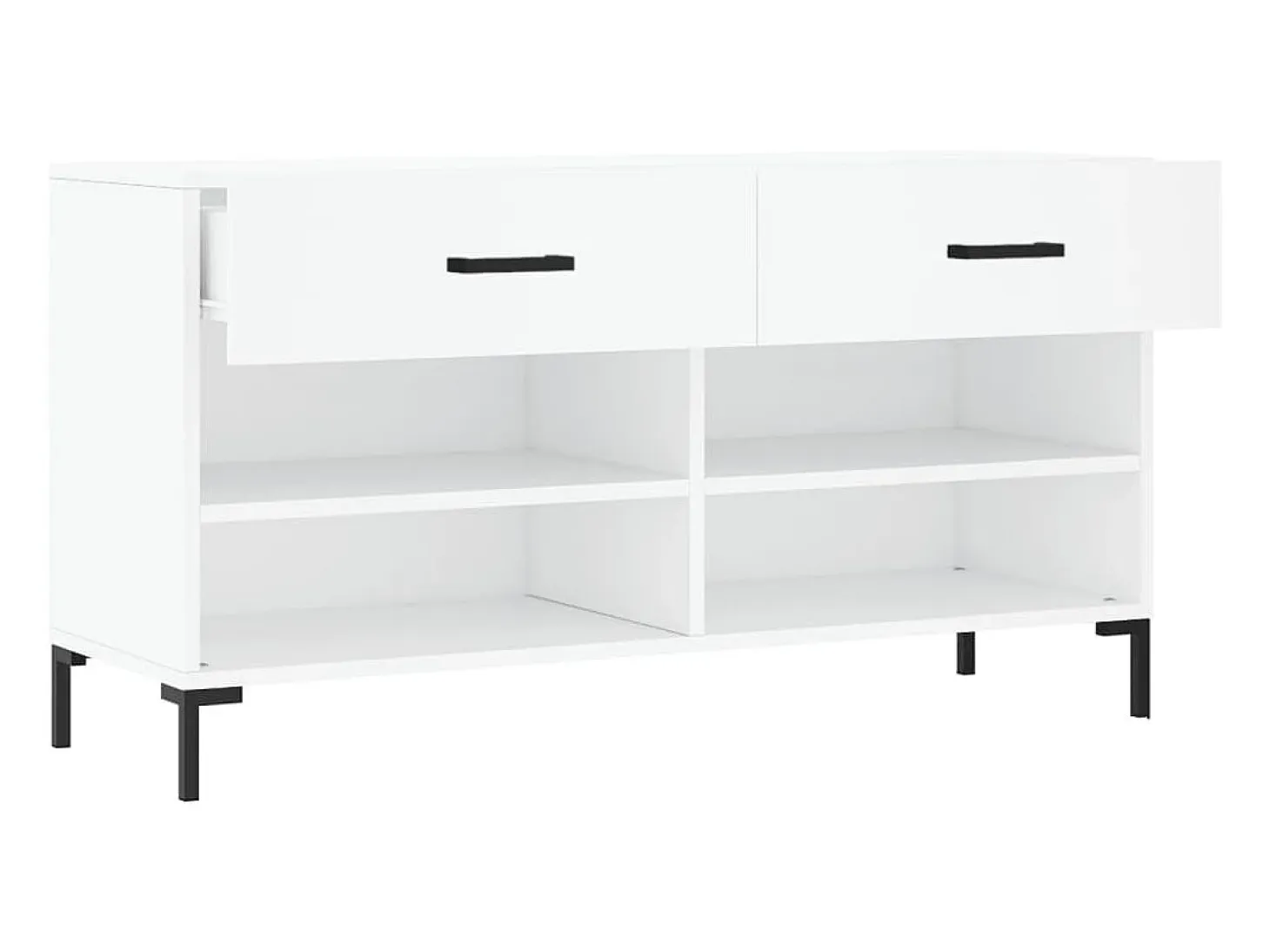 Banco zapatero blanco 102x35x55 cm madera de ingeniería