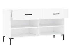 Banco zapatero blanco 102x35x55 cm madera de ingeniería