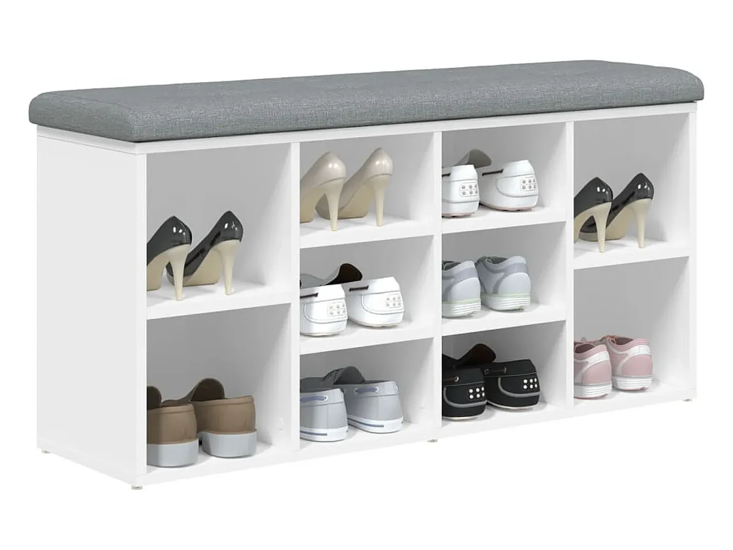 Banco zapatero blanco 102x32x50 cm madera de ingeniería