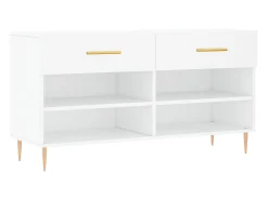Banco zapatero blanco 102x35x55 cm madera de ingeniería