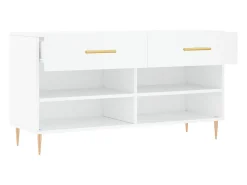 Banco zapatero blanco 102x35x55 cm madera de ingeniería