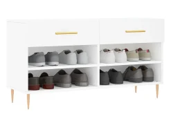 Banco zapatero blanco 102x35x55 cm madera de ingeniería