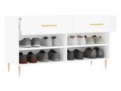 Banco zapatero blanco 102x35x55 cm madera de ingeniería