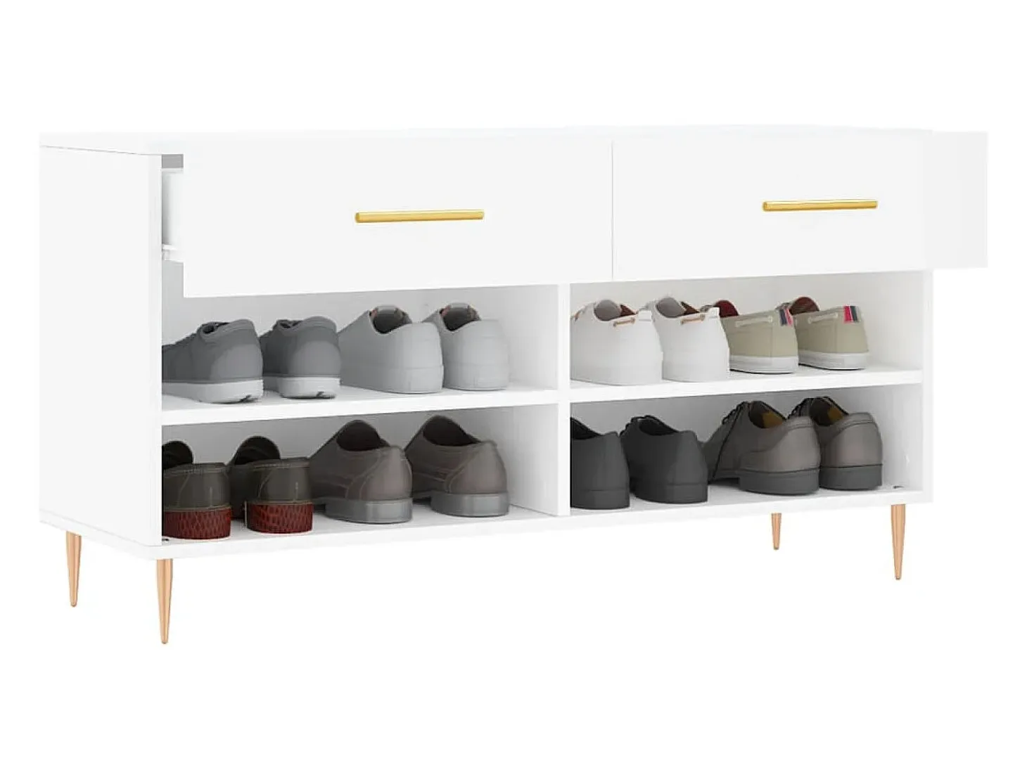 Banco zapatero blanco 102x35x55 cm madera de ingeniería