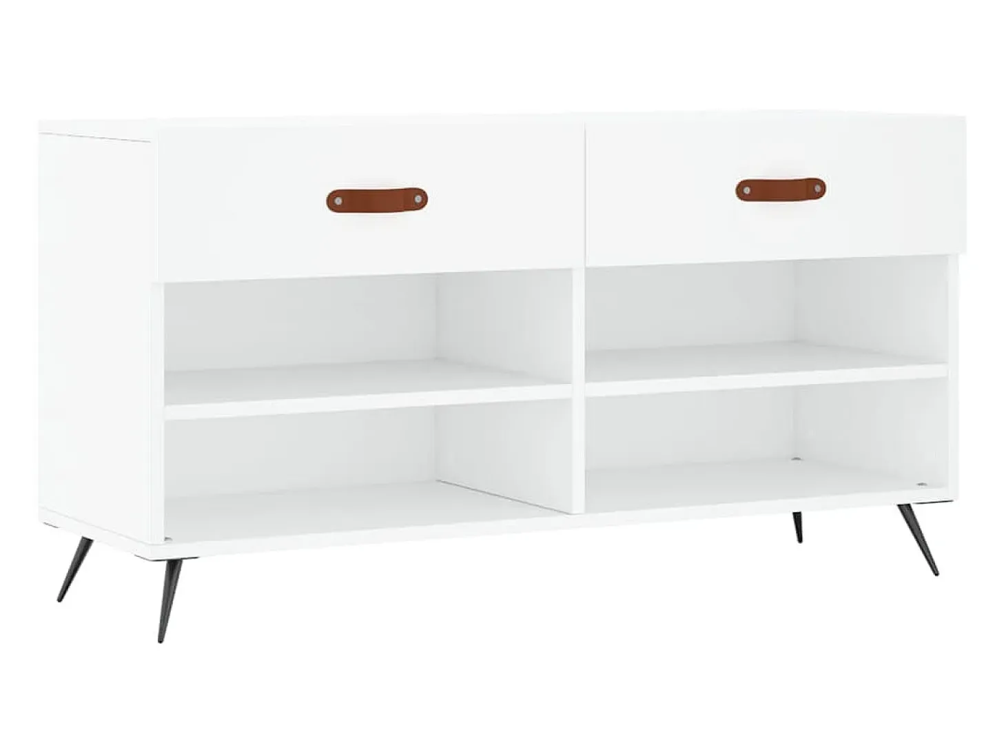 Banco zapatero blanco 102x35x55 cm madera de ingeniería