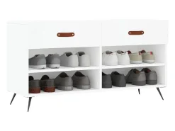 Banco zapatero blanco 102x35x55 cm madera de ingeniería