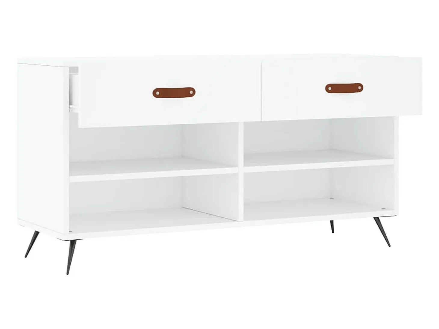 Banco zapatero blanco 102x35x55 cm madera de ingeniería