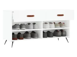 Banco zapatero blanco 102x35x55 cm madera de ingeniería