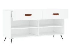 Banco zapatero blanco 102x35x55 cm madera de ingeniería