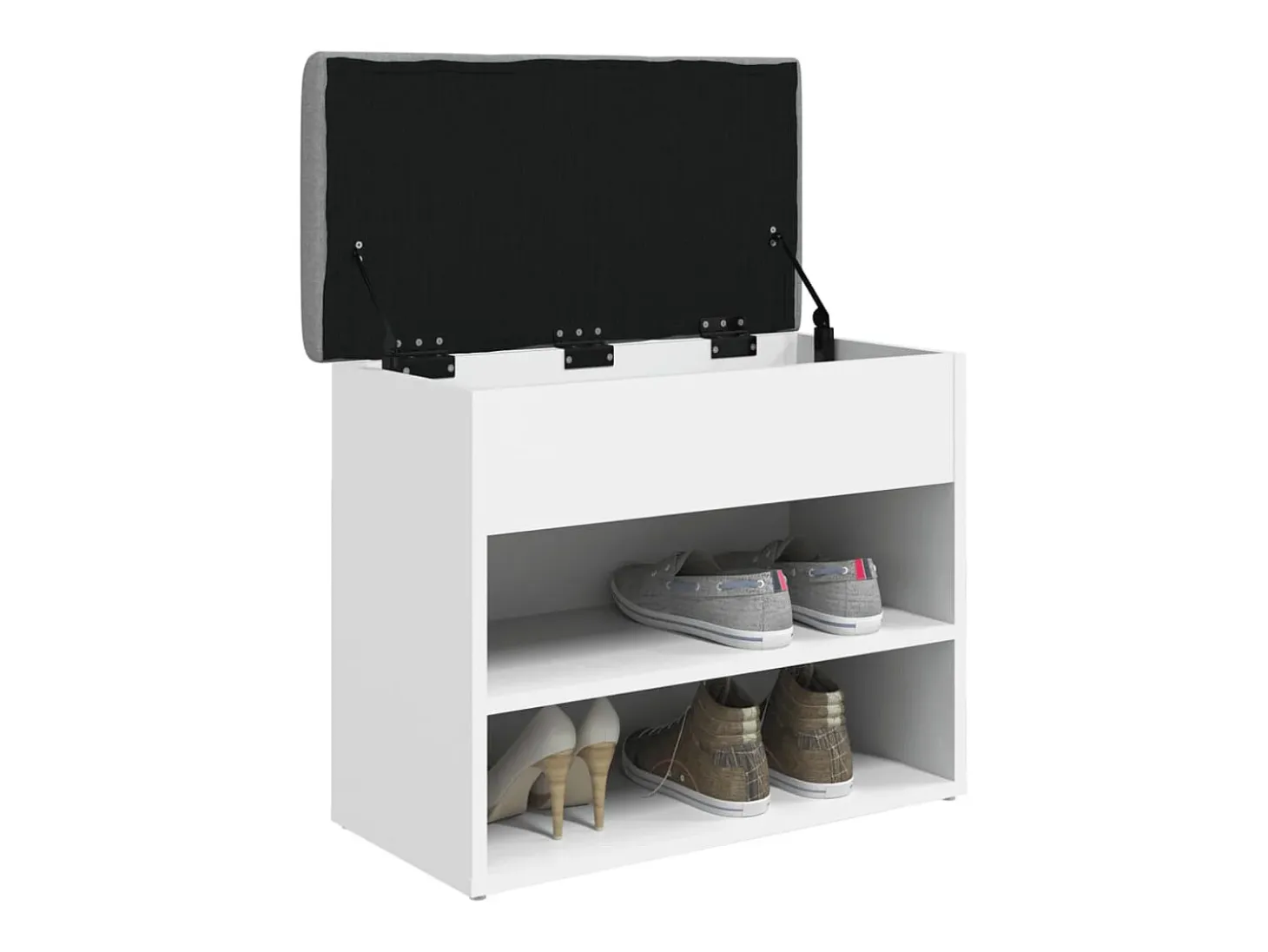 Banco zapatero blanco 62x32x50 cm madera de ingeniería