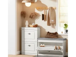 Banco Zapatero con 1 Cajón Organizador para Zapatos 75 x 24 x 51 cm FSR82-L-W SoBuy ES