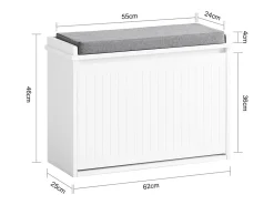 Banco Zapatero con 1 Cajón Organizador para Zapatos 62 x 26 x 46 cm FSR98-W SoBuy ES