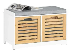 Banco Zapatero con 2 Puertas para Entrada Dormitorio Banco de Almacenamiento de Asiento 71 x 35 x 43 cm FSR23-II-WN SoBuy ES