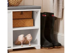 Banco Zapatero con 1 Solapa y 2 Compartimentos Abiertos Organizador para Zapatos 90 x 24 x 46 cm Blanco FSR119-W SoBuy ES