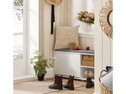 Banco Zapatero con 1 Solapa y 2 Compartimentos Abiertos Organizador para Zapatos 90 x 24 x 46 cm Blanco FSR119-W SoBuy ES