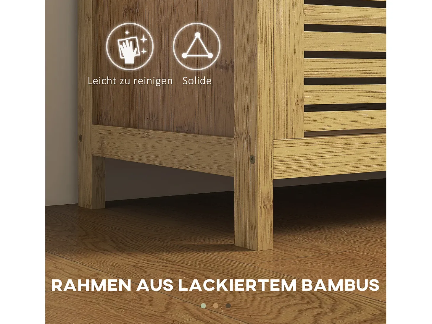 Banco zapatero con almacenaje integrado y estante plegable, fabricado en bambú, color madera natural (100x40x60cm)