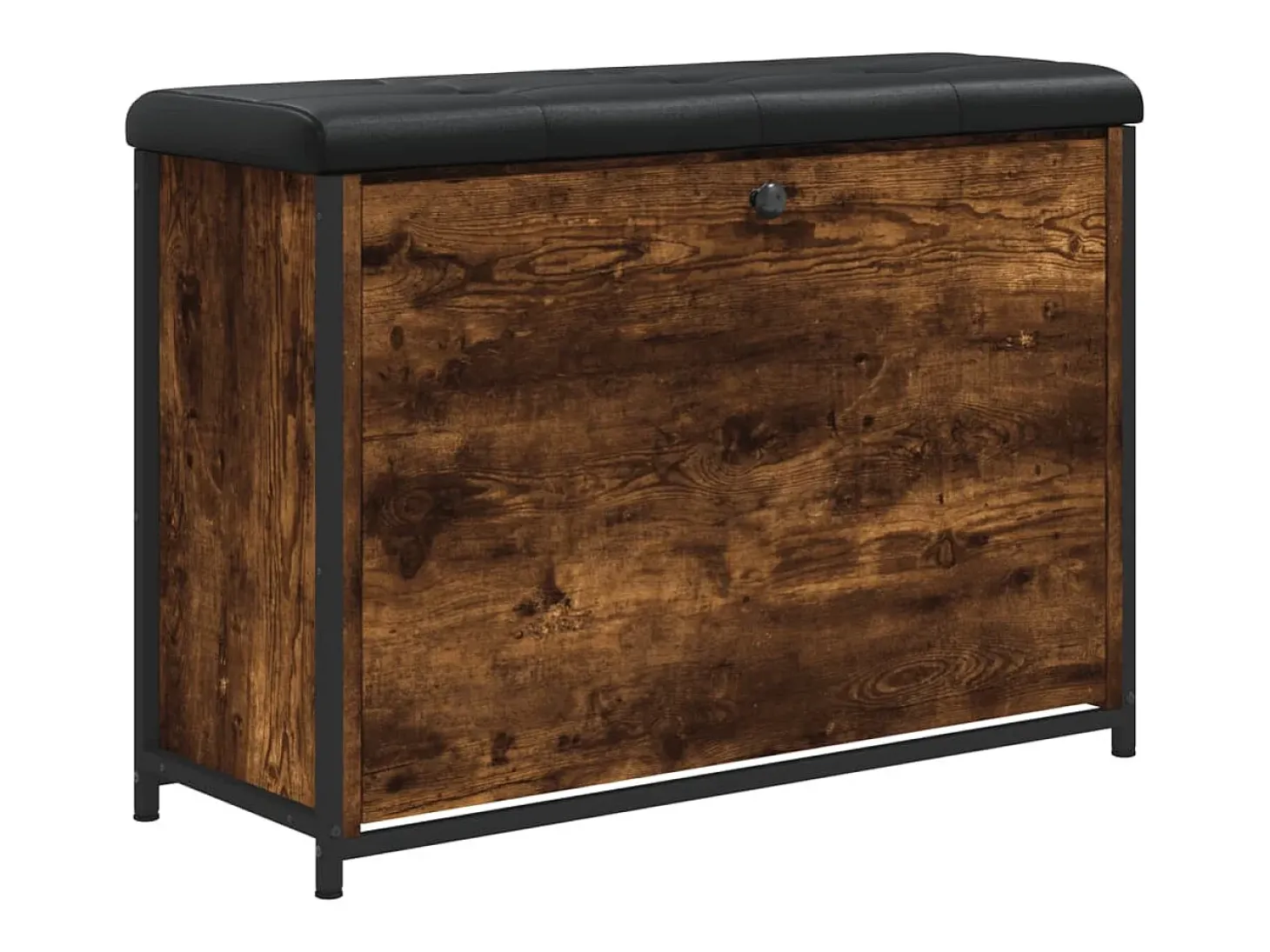 Banco zapatero con cajón abatible roble ahumado 82x32x56 cm ES342859