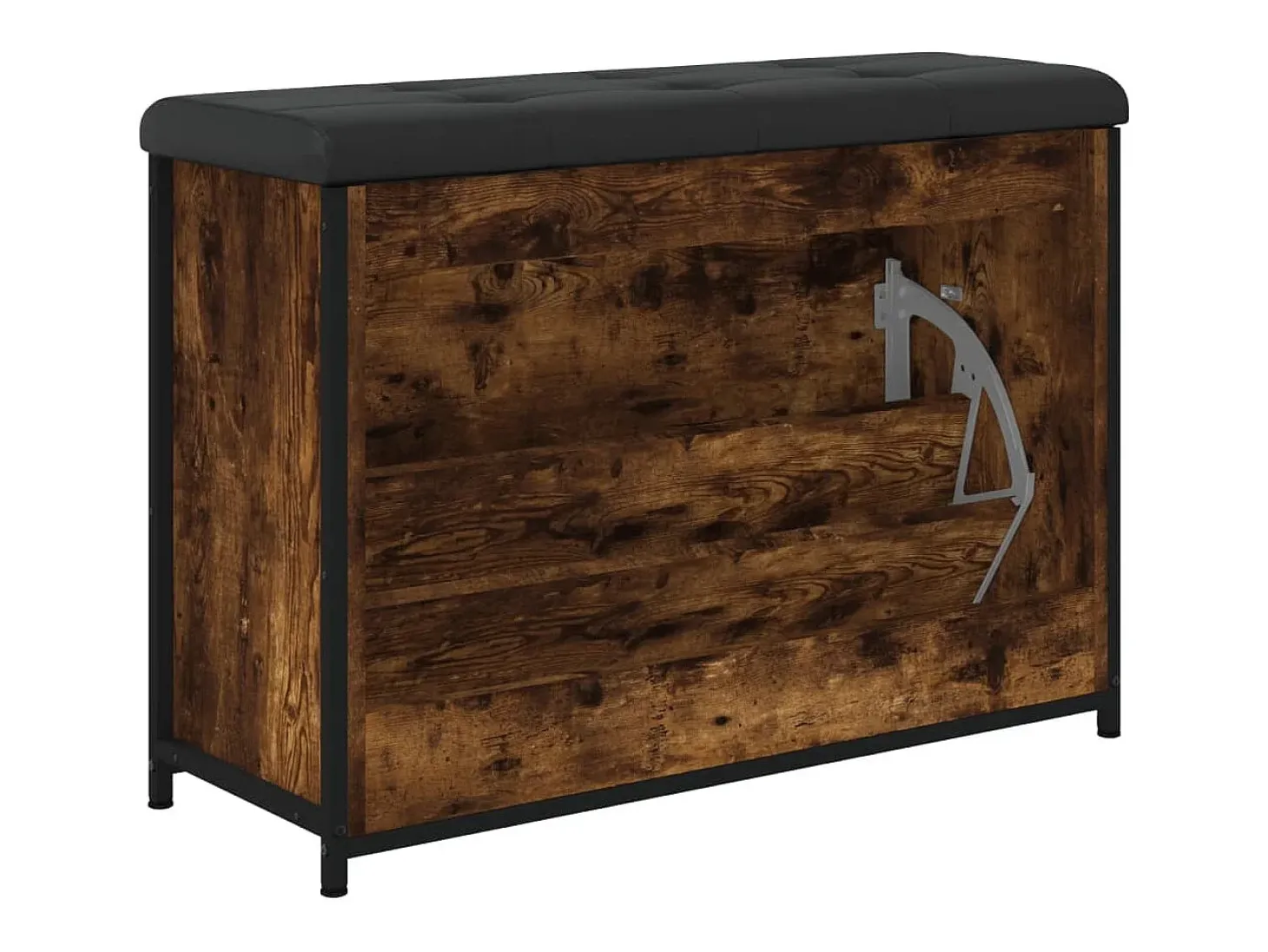 Banco zapatero con cajón abatible roble ahumado 82x32x56 cm