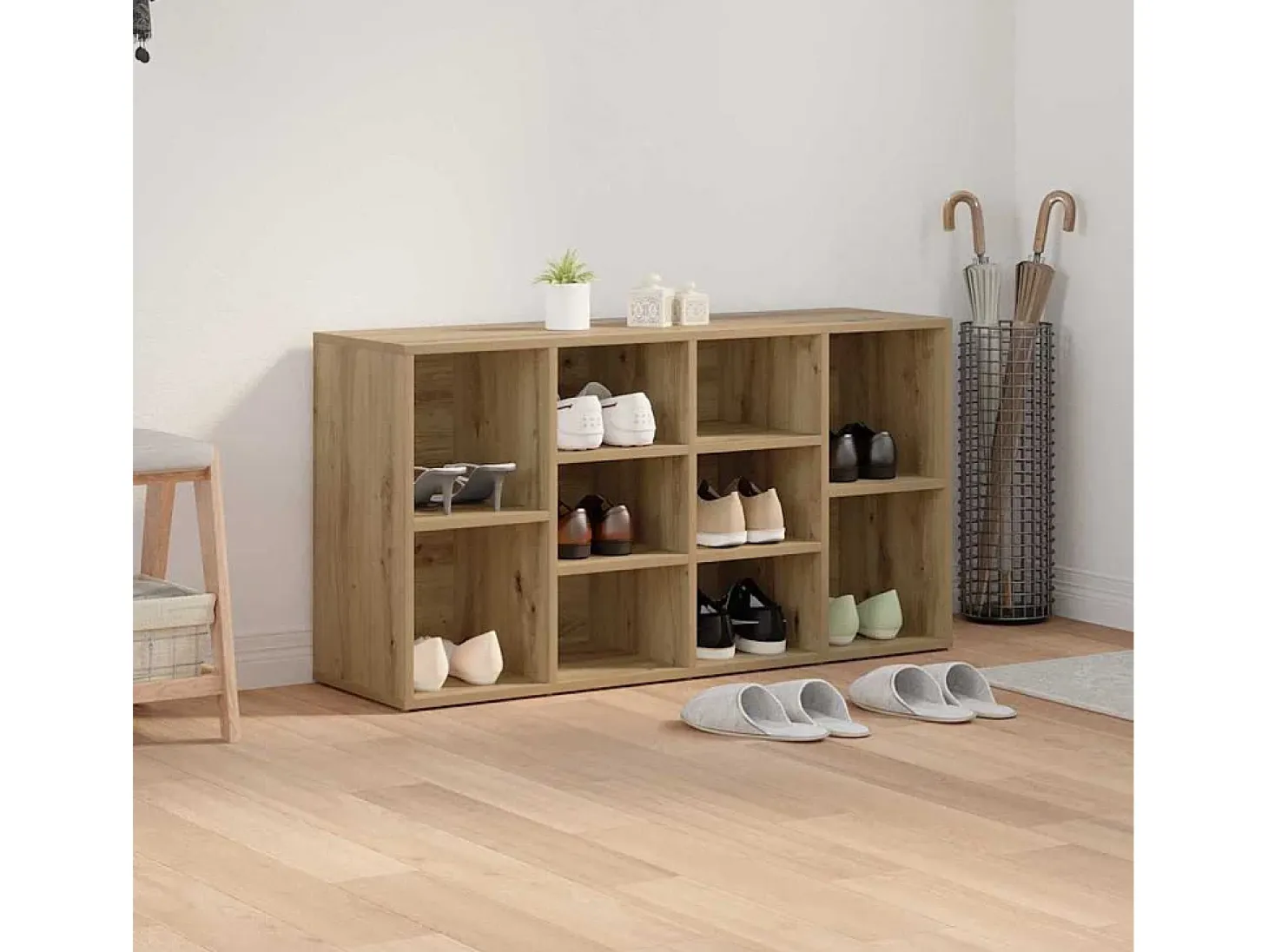 Banco zapatero con estante Otro roble artesanal 103 x 30 x 55 cm