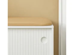 Banco Zapatero con Puertas Correderas Armario Multifuncional para Entrada con Estantes 85 x 37 x 49 cm Blanco FSR116-W SoBuy ES