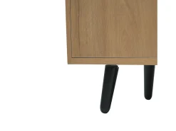 Banco zapatero de 100 cm, 3 puertas, asiento acolchado, almacenaje multinivel, tiradores asimétricos