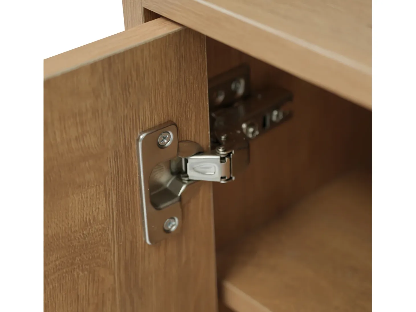 Banco zapatero de 100 cm, 3 puertas, asiento acolchado, almacenaje multinivel, tiradores asimétricos