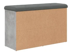 Banco zapatero de hormigón gris 82x32x50 cm madera de ingeniería