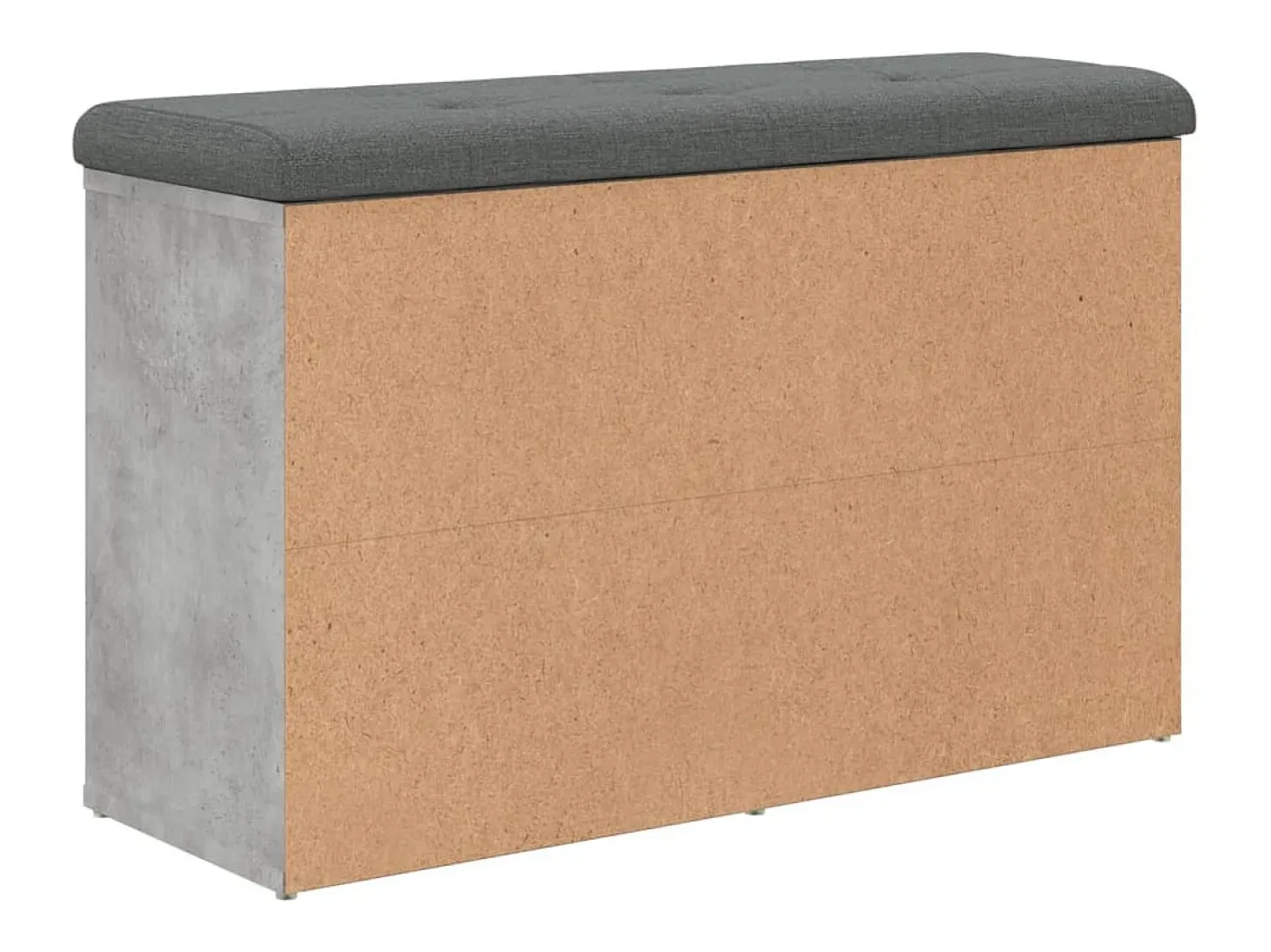 Banco zapatero de hormigón gris 82x32x50 cm madera de ingeniería